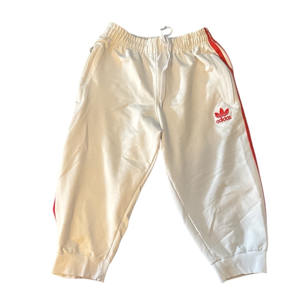 adidas White and Red Capris